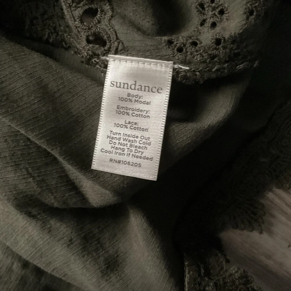 Sundance Delila Eyelet Duster Jacket Kimono PM Army Green Boho Festival - Picture 4 of 5